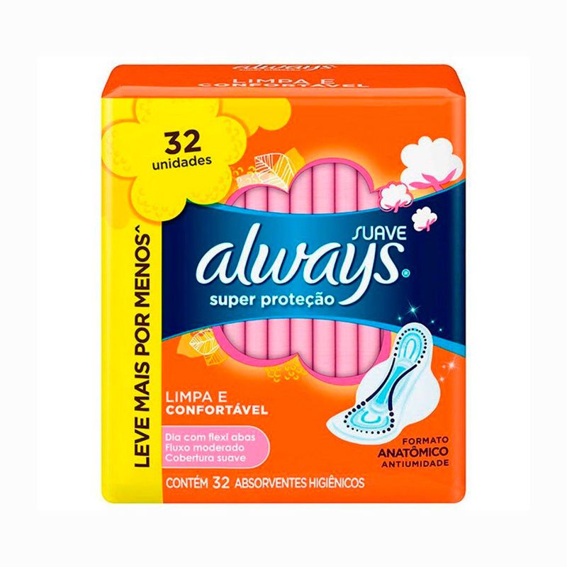 Absorvente-Always-Protecao-Total-com-32-Unidades-sem-Abas