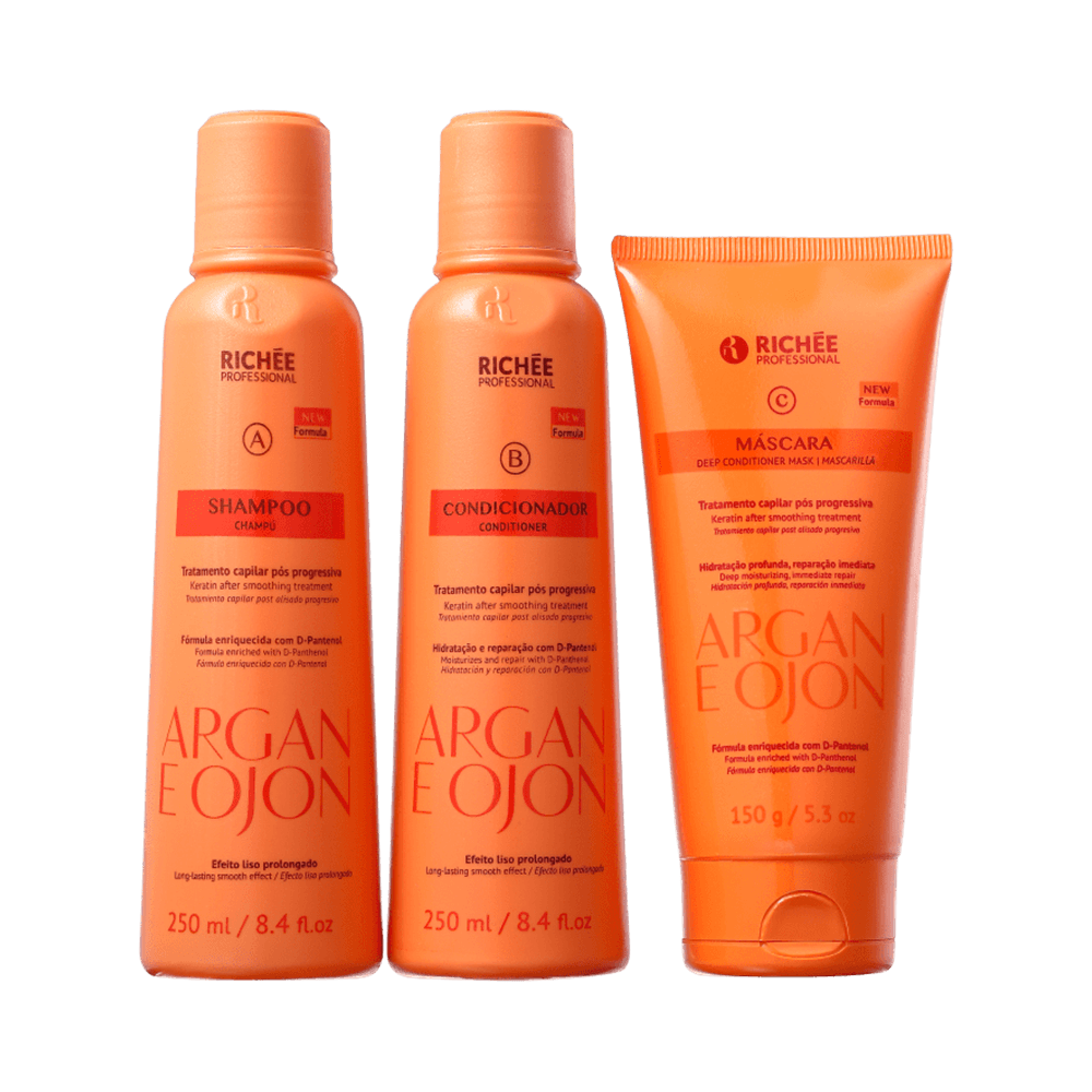 Kit Richée Argan e Ojon Shampoo + Condicionador + Máscara - Ikesaki