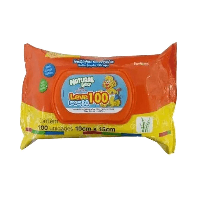 LENÇO UMEDECIDO NATURAL BABY 100 UNIDADES