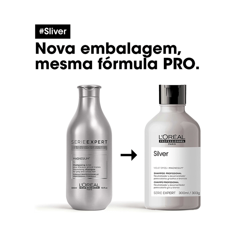 L'Oreal Professionnel Silver Shampoo 300ml - Gegen Gelbstiche Bei Grauem & Weißem Haar