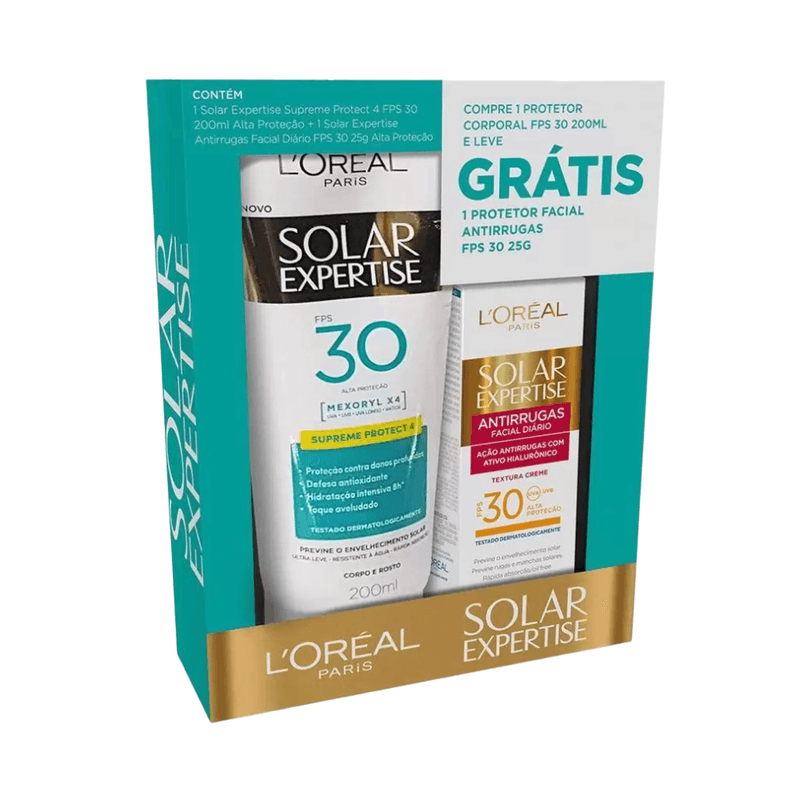 Kit-Protetor-Solar-L-Oreal-Paris-FPS-30-200ml---Facial-Antirrugas-FPS-30-25g-7899706185080