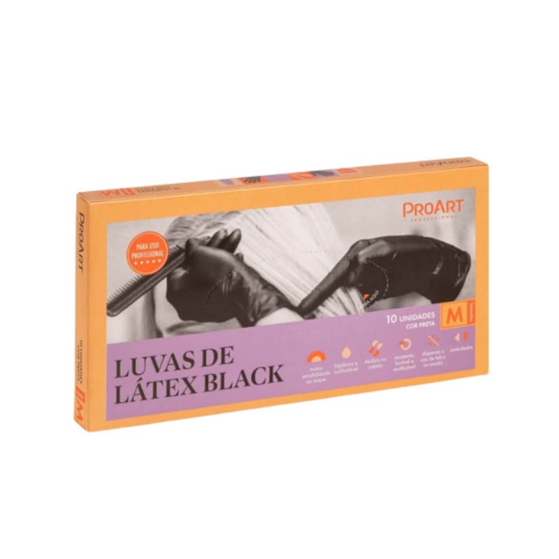 LUVAS-PROART-BLACK-DE-LATEX-TAM-M-10-UNI