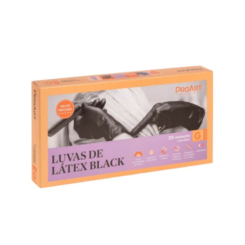 LUVAS-PROART-BLACK-DE-LATEX-TAM-G-20-UNi