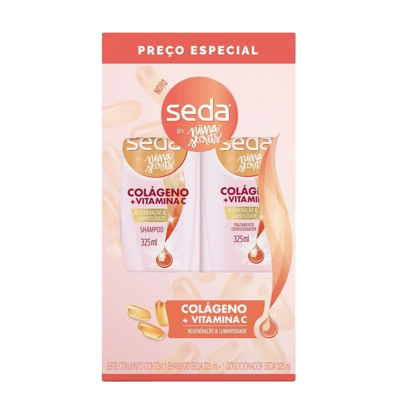 Kit-Shampoo---Condicionador-Seda-By-Niina-Secrets-Colageno-e-Vitamina-C-325ml