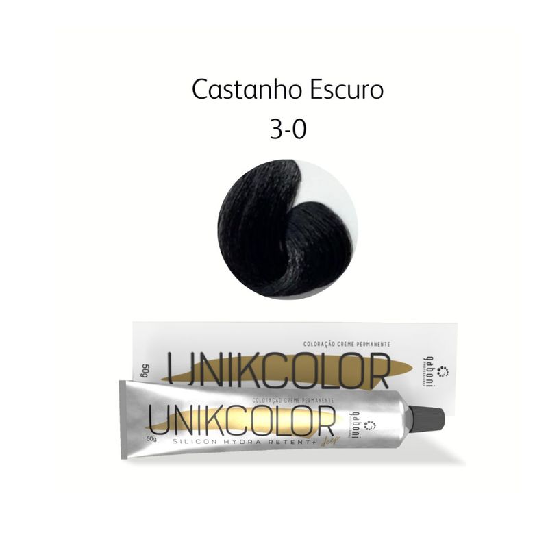 Coloracao-Unikcolor-3.0-Castanho-Escuro-Gaboni-Professional-50g