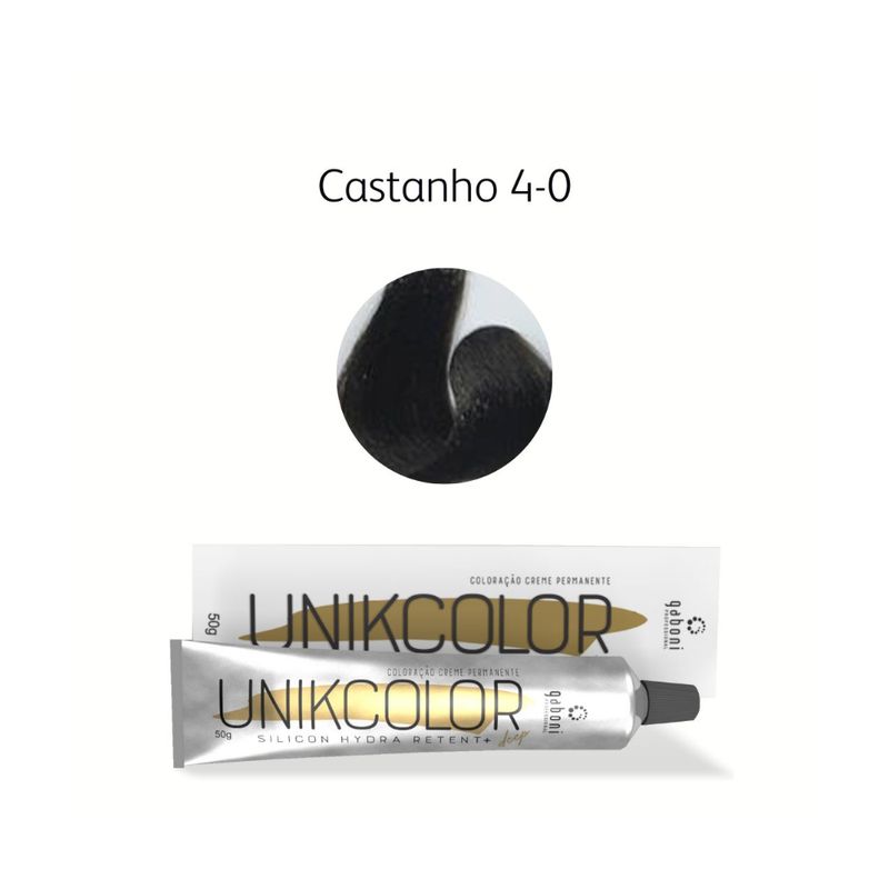 Coloracao-Unikcolor-4.0-Castanho-Gaboni-Professional-50g