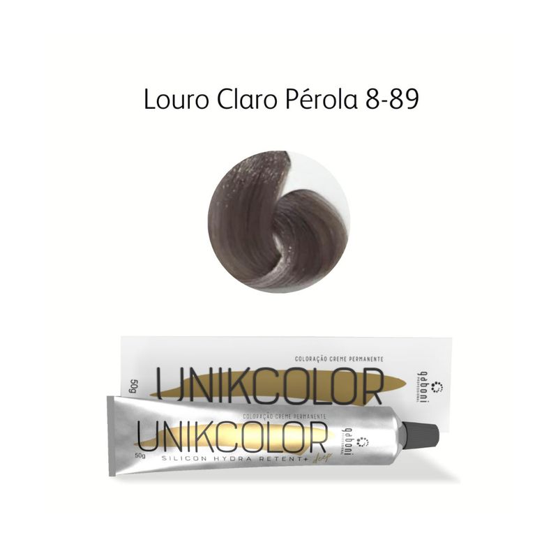 Coloracao-Unikcolor-8.89-Louro-Claro-Perolado-Gaboni-Professional-50g