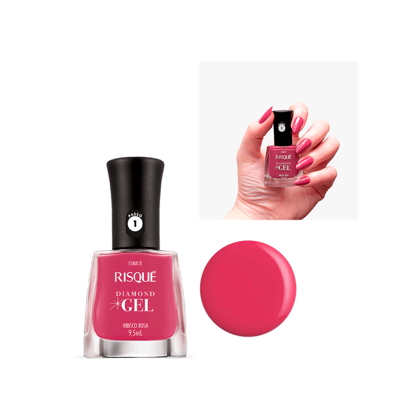 Esmalte-Risque-Diamond-Gel-Hibisco-Rosa-7891350037098