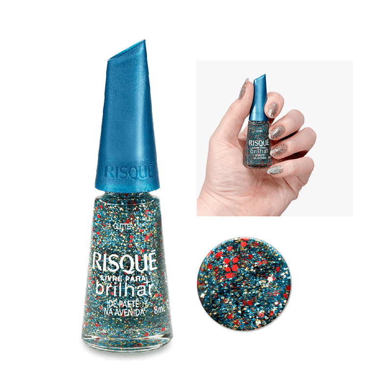 Esmalte-Risque-Livre-para-Brilhar-Glitter-Azul-De-Paete-na-Avenida-7891350040395