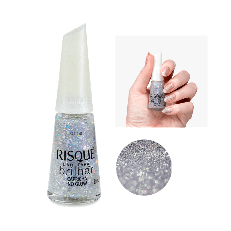 Esmalte-Risque-Livre-para-Brilhar-Glitter-Prata-Capricha-no-Glow-7891350040357