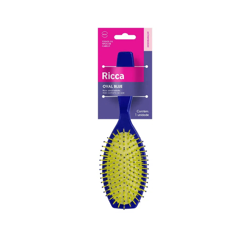 Escova-Para-Cabelo-Ricca-Desenbaracante-Oval-Blue