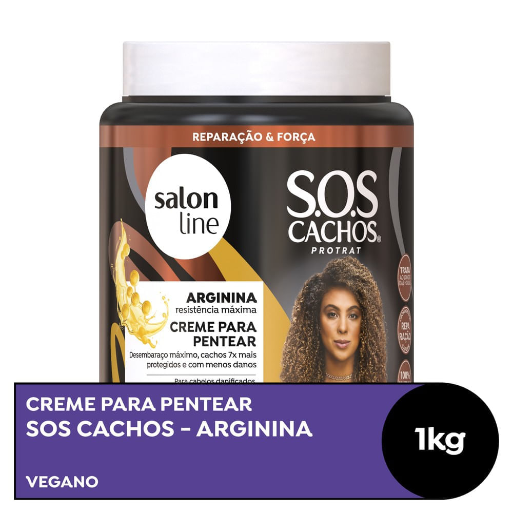 Creme Para Pentear Salon Line SOS Cachos Arginina 1000g - Ikesaki