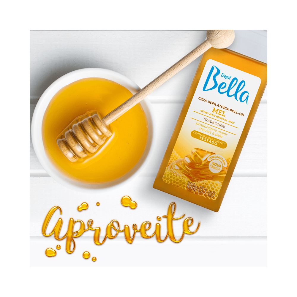 Kit Cera Depil Bella Roll-On Amarela Mel 100g unidades Ikesaki
