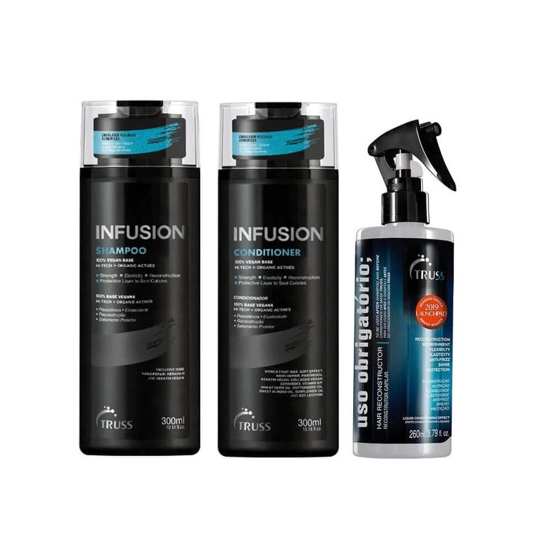 Kit-Truss-Shampoo---Condicionador-Infusion-300ml---Spray-De-Tratamento-Uso-Obrigatorio-260ml