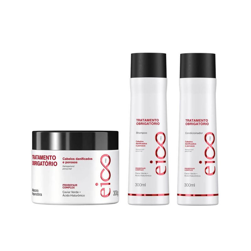 Kit Eico Shampoo + Condicionador + Máscara 300ml - Ikesaki Kit Eico Shampoo + Condicionador + Máscara 300ml - Ikesaki