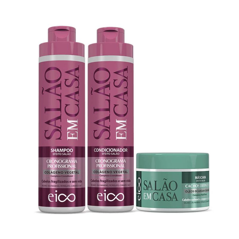 Kit Shampoo + Condicionador + Máscara Eico Salão em Casa Kit Shampoo + Condicionador + Máscara Eico Salão em Casa