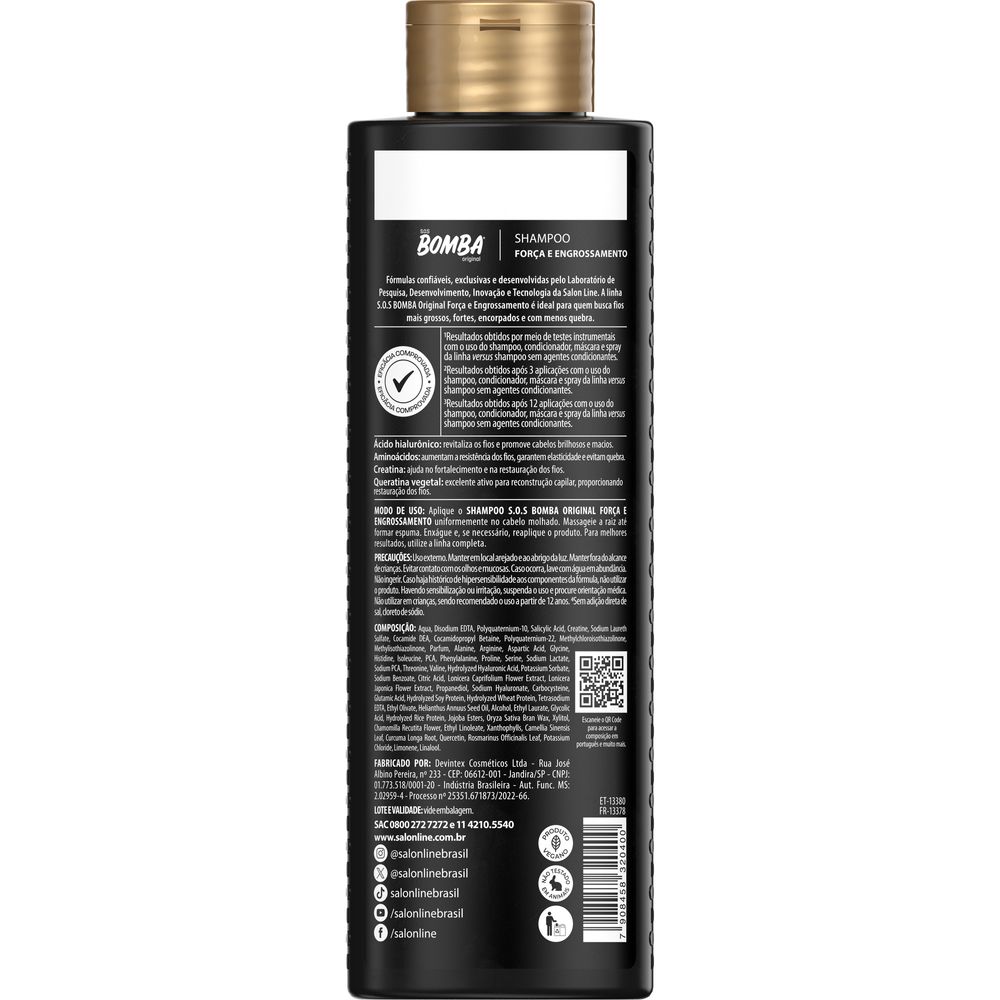 Shampoo Salon Line SOS Bomba Força e Engrossamento 300ml Shampoo Salon Line SOS Bomba Força e Engrossamento 300ml