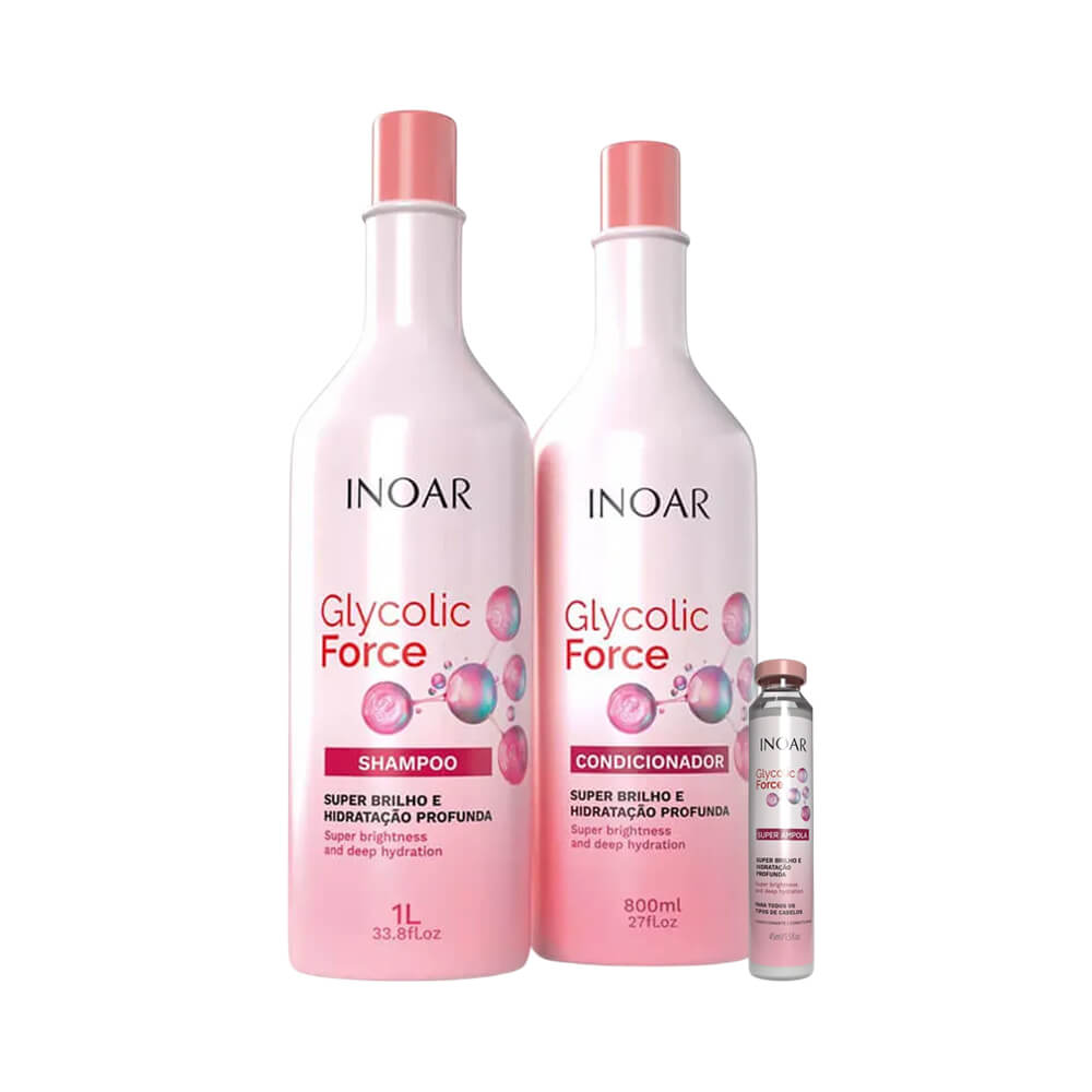 Kit Shampoo + Condicionador Inoar Glycolic Force 1,8l - Ikesaki Kit Shampoo + Condicionador Inoar Glycolic Force 1,8l - Ikesaki