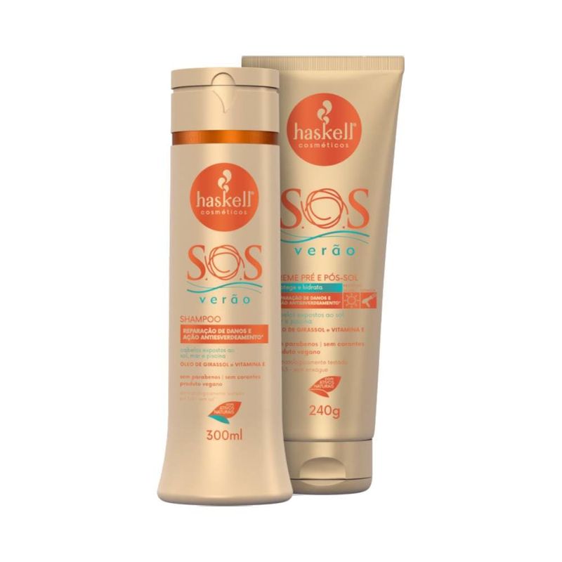 Kit-Haskell-Shampoo-300ml---Creme-Pre-e-Pos-Sol-240g-SOS-Verao_7898610378151_img01