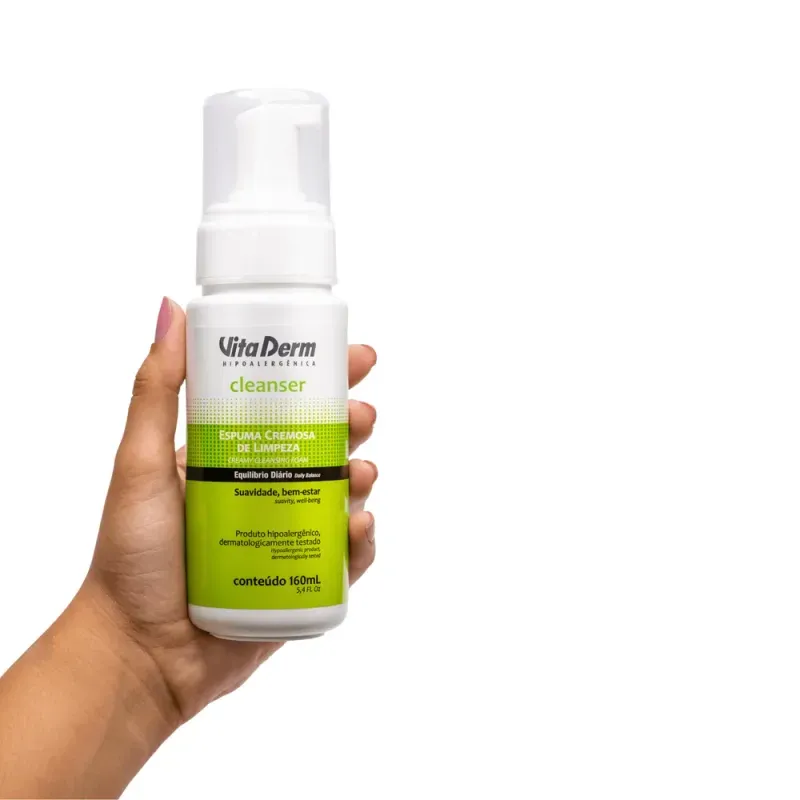Espuma-Cremosa-de-Limpeza-Vita-Derm-Cleanser-160g---Imagem-1