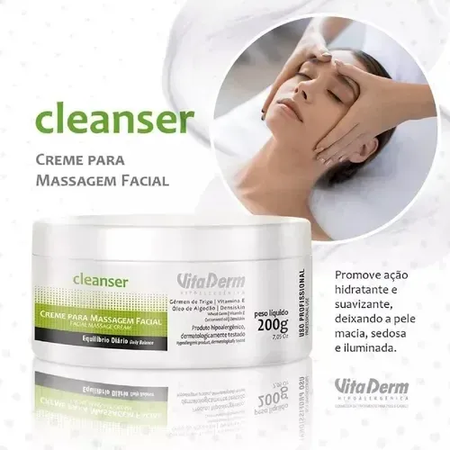 Creme Massagem Facial Vita Derm Cleanser 200g - Ikesaki