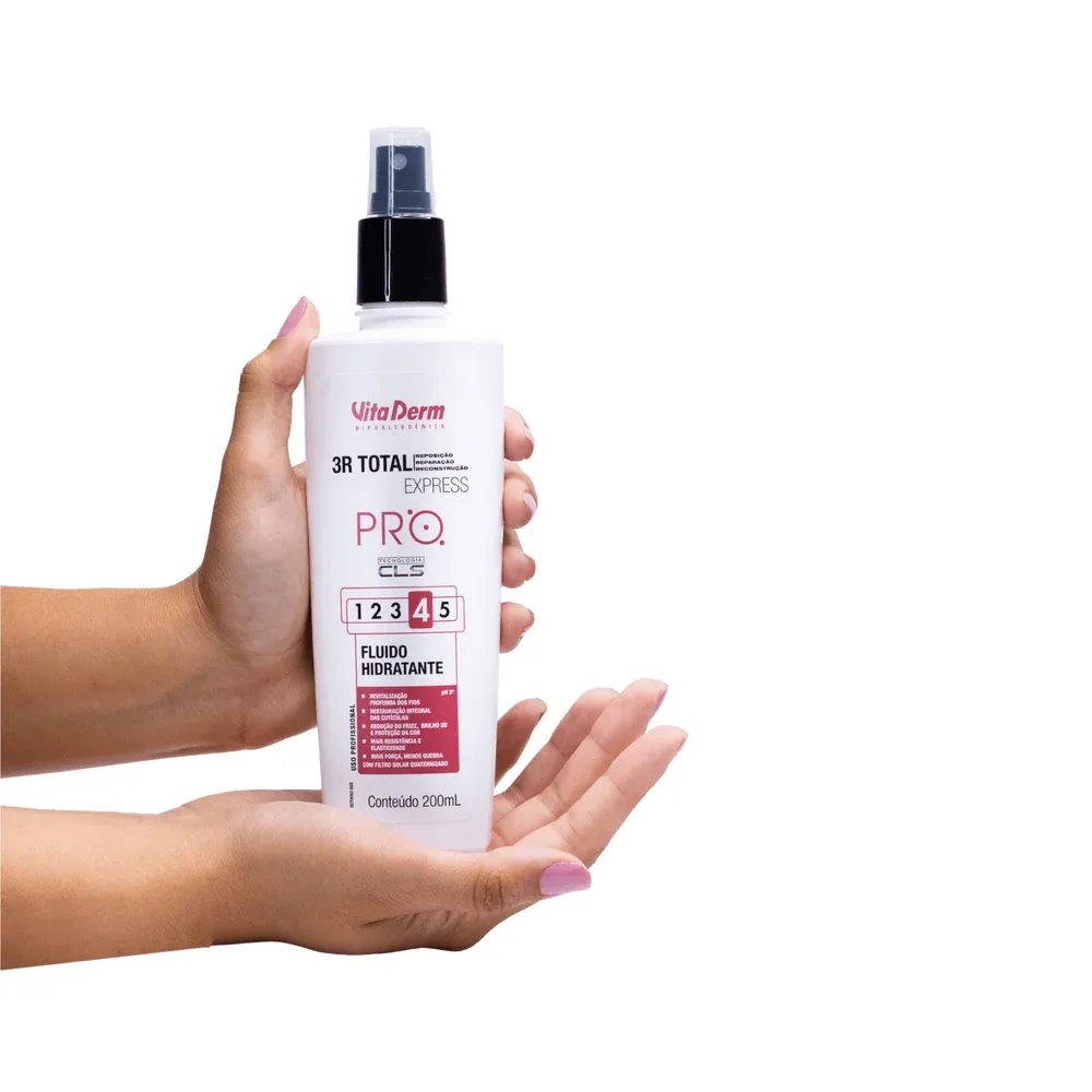 Fluído Hidratante Capilar 3R Total Express Vita Derm 200ml - Ikesaki