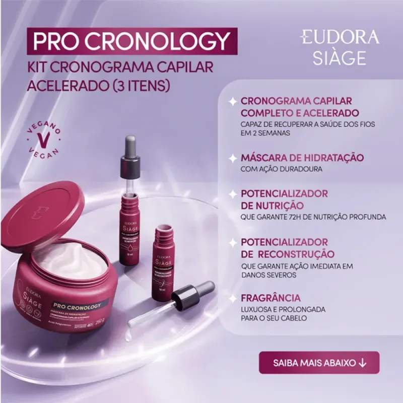 Kit-Siage-Pro-Cronology-Mascara-de-Hidratacao-250g---Potencializador-de-Nutricao-10ml---Potencializa