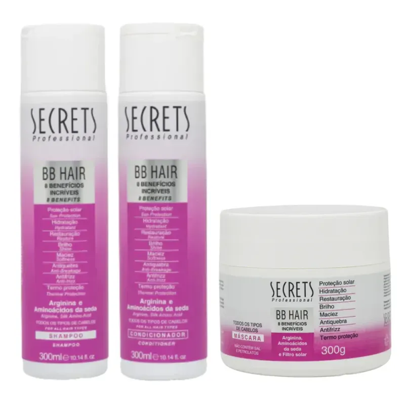Kit-Shampoo---Condicionador---Mascara-Secrets-BB-Hair---Imagem-1
