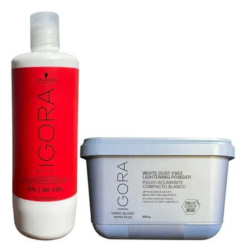 Kit-Igora-Po-Descolorante-Vario-Blond-Super-Plus-450g---Oxigenada-30-Volumes-1000ml---Imagem-1