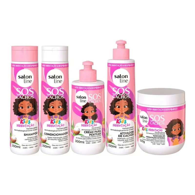 Kit-Completo-para-os-Cachos-e-Crespos-dos-pequenos-com-SOS-Cachos-Kids-Hidratacao---Imagem-1