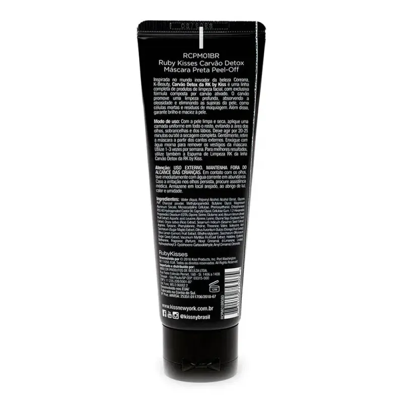 Mascara-Preta-Facial-Carvao-Detox-Peel-Off-RK-By-Kiss-75g---Imagem-3