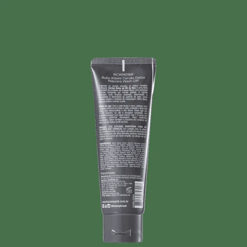 Mascara-Facial-Carvao-RK-by-Kiss-Charcoal-Wash-Off-75g---Imagem-1