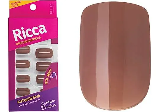 Unhas-Ricca-Autoadesivas-Nude-Cappuccino--1980----Imagem-2