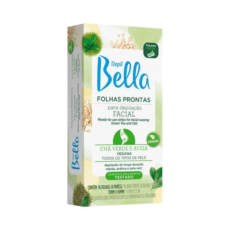 Folhas-Prontas-Para-Depilacao-Facial-Depil-Bella-Cha-Verde-e-Aveia-16-Unidades---7898212287509---img01