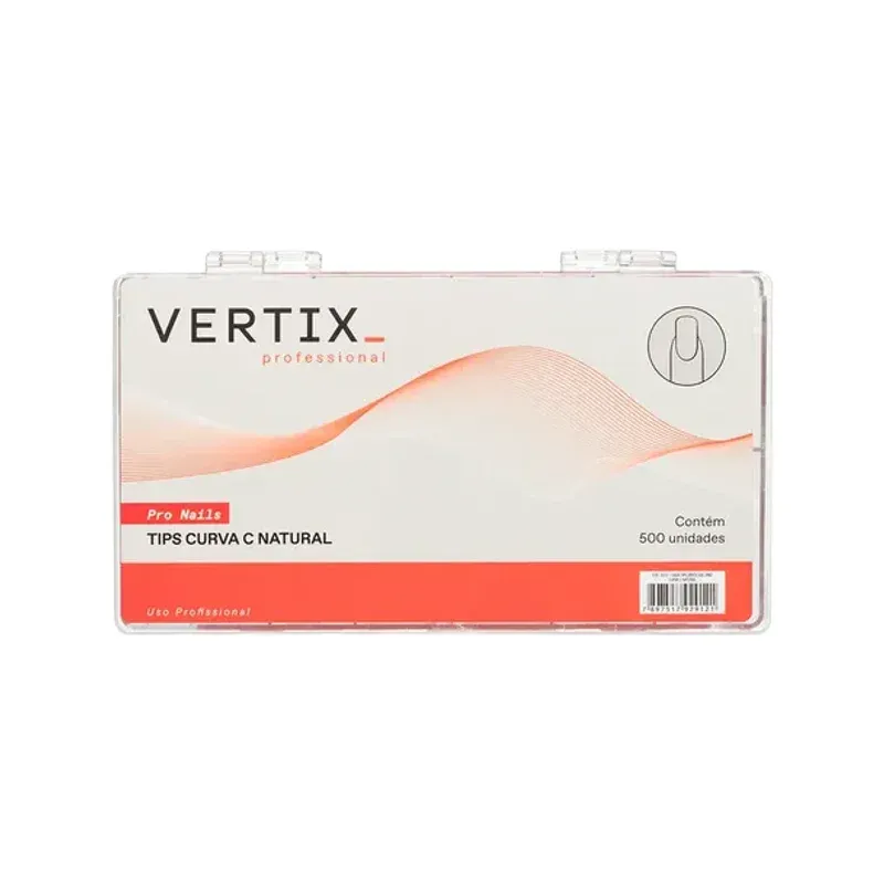 Tips para Alongamento de Unhas Vertix Professional Curva C Natural Caixa com 500 Unidades 1
