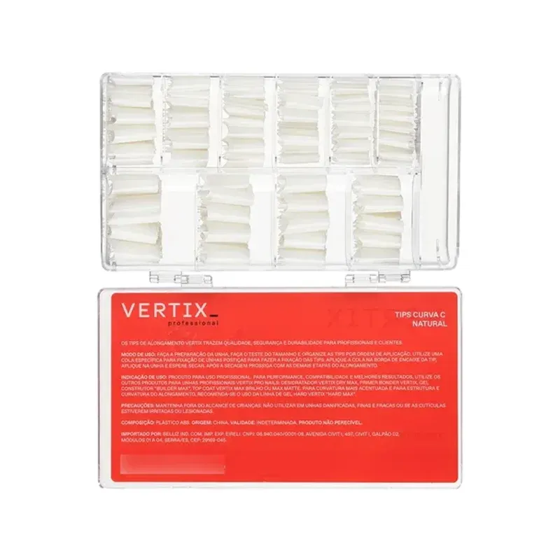 Tips para Alongamento de Unhas Vertix Professional Curva C Natural Caixa com 500 Unidades 2